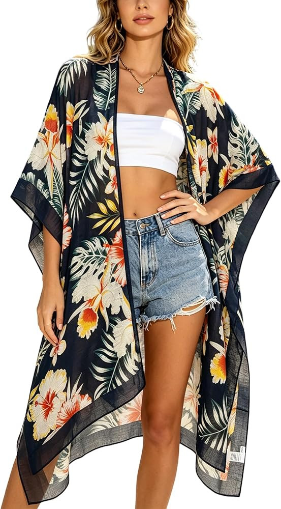 Breezy Lane Kimonos for Women Swimsuit Coverups Beach Cover Up Swimwear Cardigan Summer | Amazon (US)