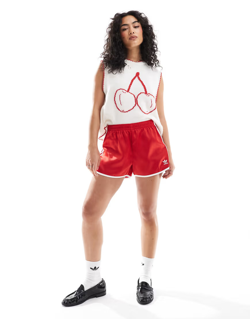 adidas Originals three stripe sprinter shorts in red | ASOS (Global)