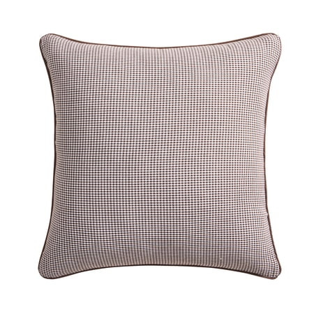 My Texas House 20" x 20" Brown Woven Micro Houndstooth Decorative Pillow Cover | Walmart (US)