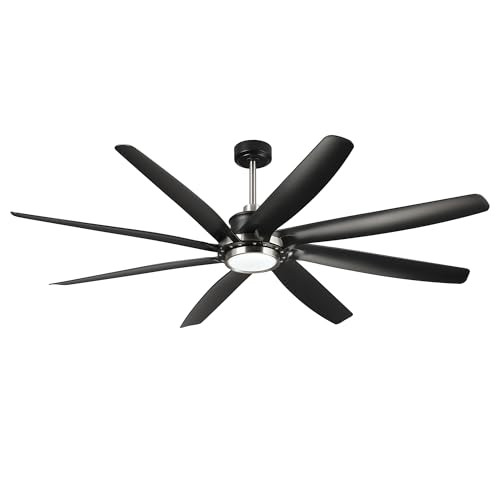 Vaczon 72 Inch Black Ceiling Fan with Lights, 8-Blade Modern Indoor/Outdoor Ceiling Fan with DC Motor, Remote Control, 3 Color Temperature Dimmable LED Light, Reversible Motor for Air Circulation | Amazon (US)