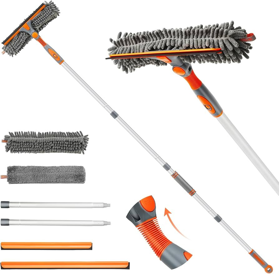 Eazer 89'' Squeegee Window Cleaner 2 in 1 Rotatable Window Cleaning Tool Kit with Extension Pole,... | Amazon (US)
