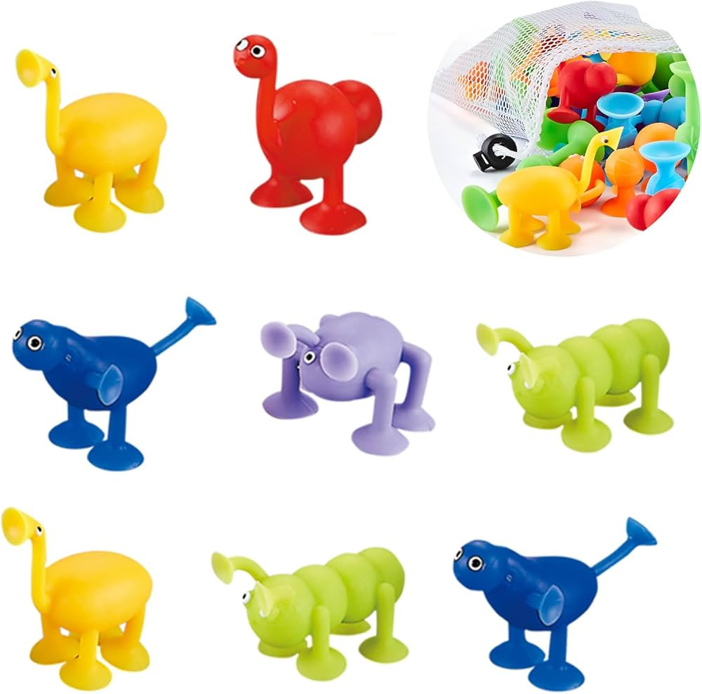 Baby Suction Pop Sucker Darts Toy,9 Pieces Animal Silicone Bath Toys,Kids Stress Release Toys Tra... | Amazon (CA)