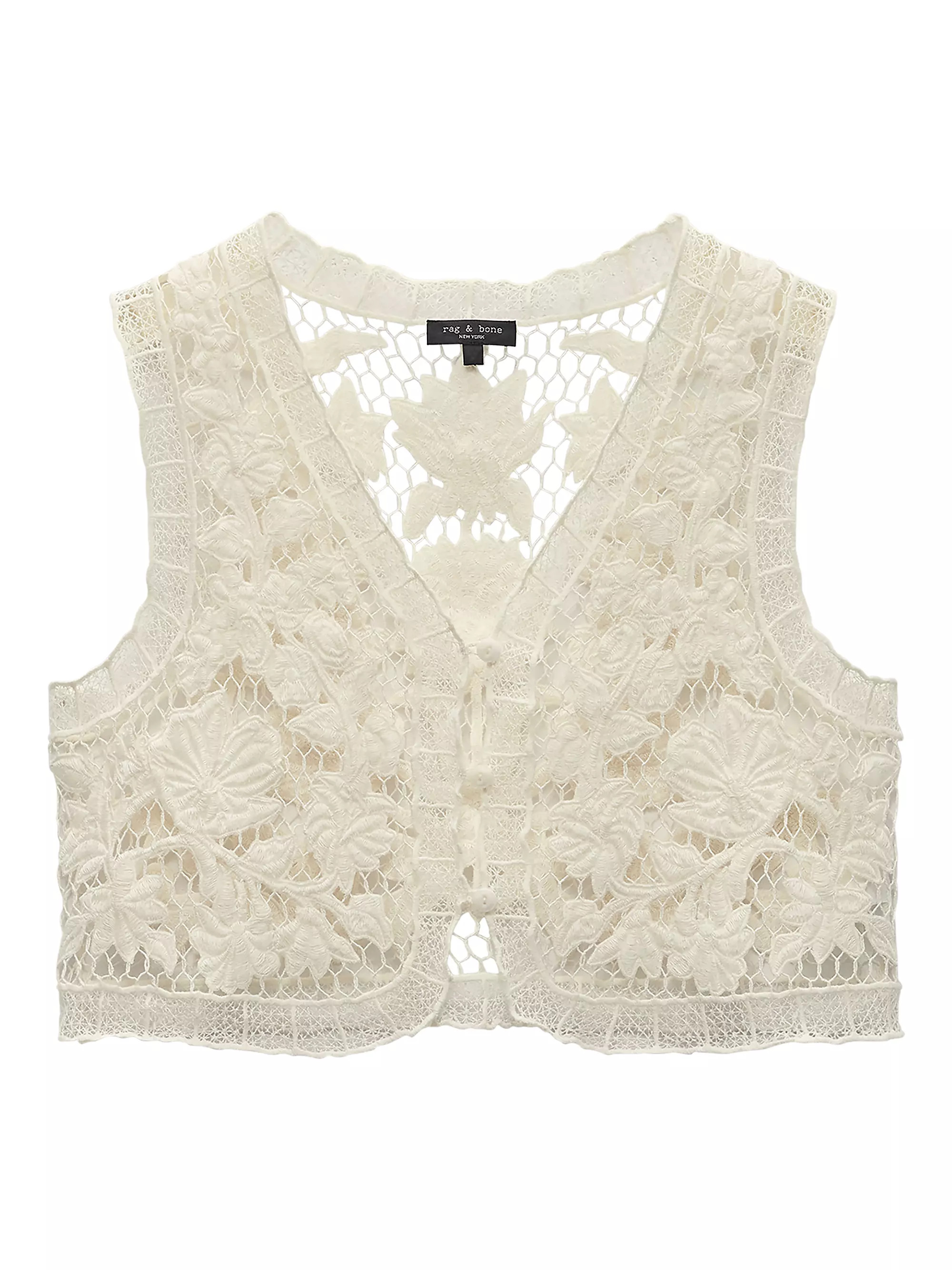 rag & boneCoralie Crochet Cropped Vest Top | Saks Fifth Avenue