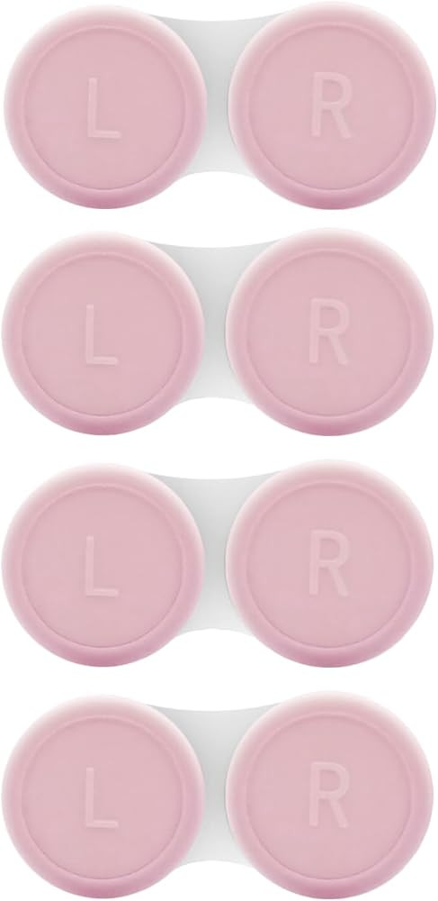 4 Pack Contact Lens Case, Contact Solution Soaking Case Replacement Kit for Travel, Daily Use (Pi... | Amazon (US)
