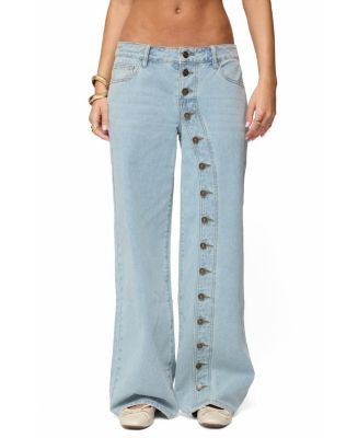 Edikted Adison Button Low Rise Baggy Jeans | Bloomingdale's Women | Bloomingdale's (AU)
