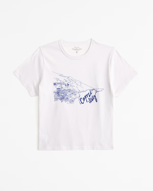 Short-Sleeve Capri Graphic Skimming Tee | Abercrombie & Fitch (US)