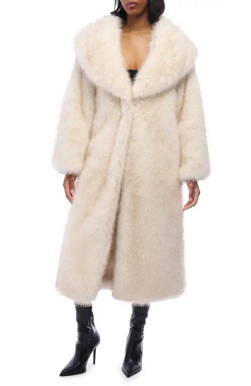 AZALEA WANG Toasted Marshmallow Faux Fur Coat in White at Nordstrom, Size Medium | Nordstrom