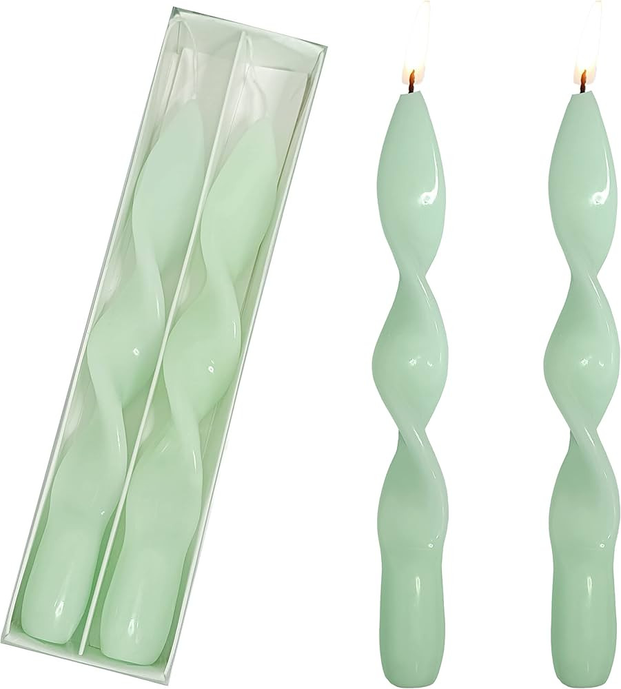 Handmade Candlesticks Spiral Taper Candles - Set of 2 Twisted Candle 7.5 Inch Dinner Candles for ... | Amazon (US)