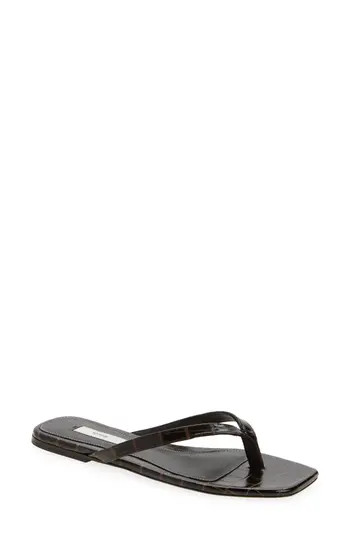 TOTEME Croc Embossed Flip Flop in Dark Brown at Nordstrom Rack, Size 5Us / 35Eu | Nordstrom Rack