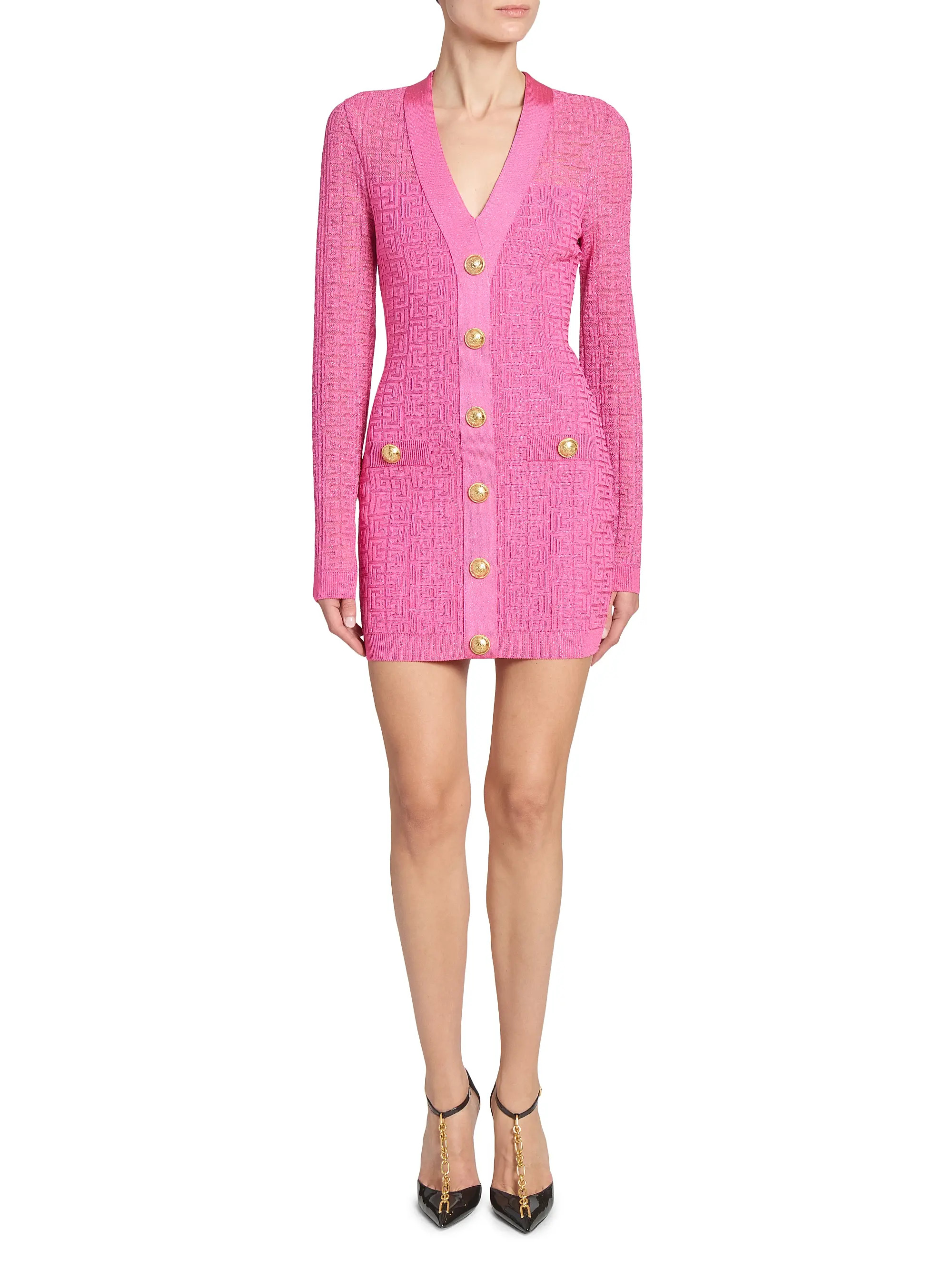 Balmain Logo Knit Bodycon Minidress | Saks Fifth Avenue | Saks Fifth Avenue