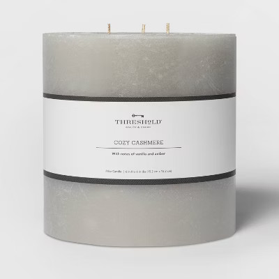 Pillar Cozy Cashmere Candle Gray - Threshold™ | Target