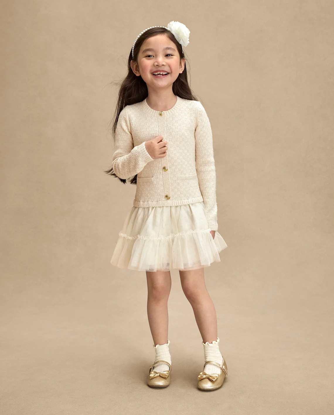 Girls Tweed Tutu Dress - Royal Christmas - cream | The Children's Place