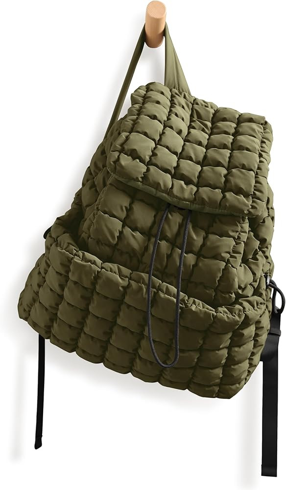 ODODOS Quilted Backpack for Women Lightweight Puffer Hiker Pack Drawstring Padding Travel Gym Bag... | Amazon (US)