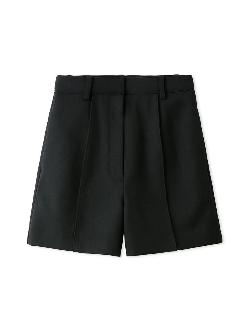 High-Waisted Tailored Shorts - 0(SMALL) / BLACK | Snidel