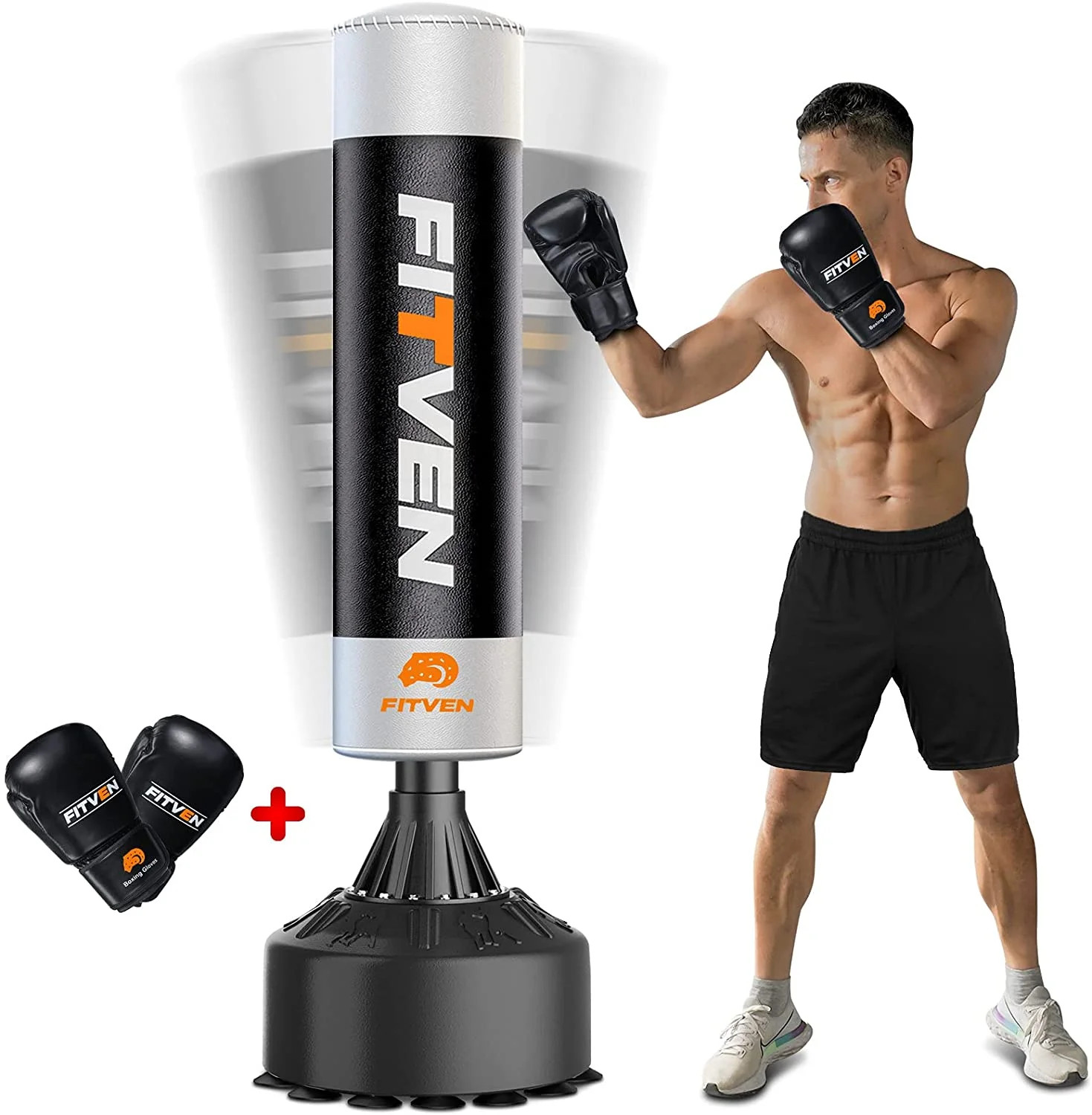 UPGO Freestanding Punching Bag 71"-215lbs with Boxing Gloves Boxing Bag with Conical Rubber Shock... | Walmart (US)