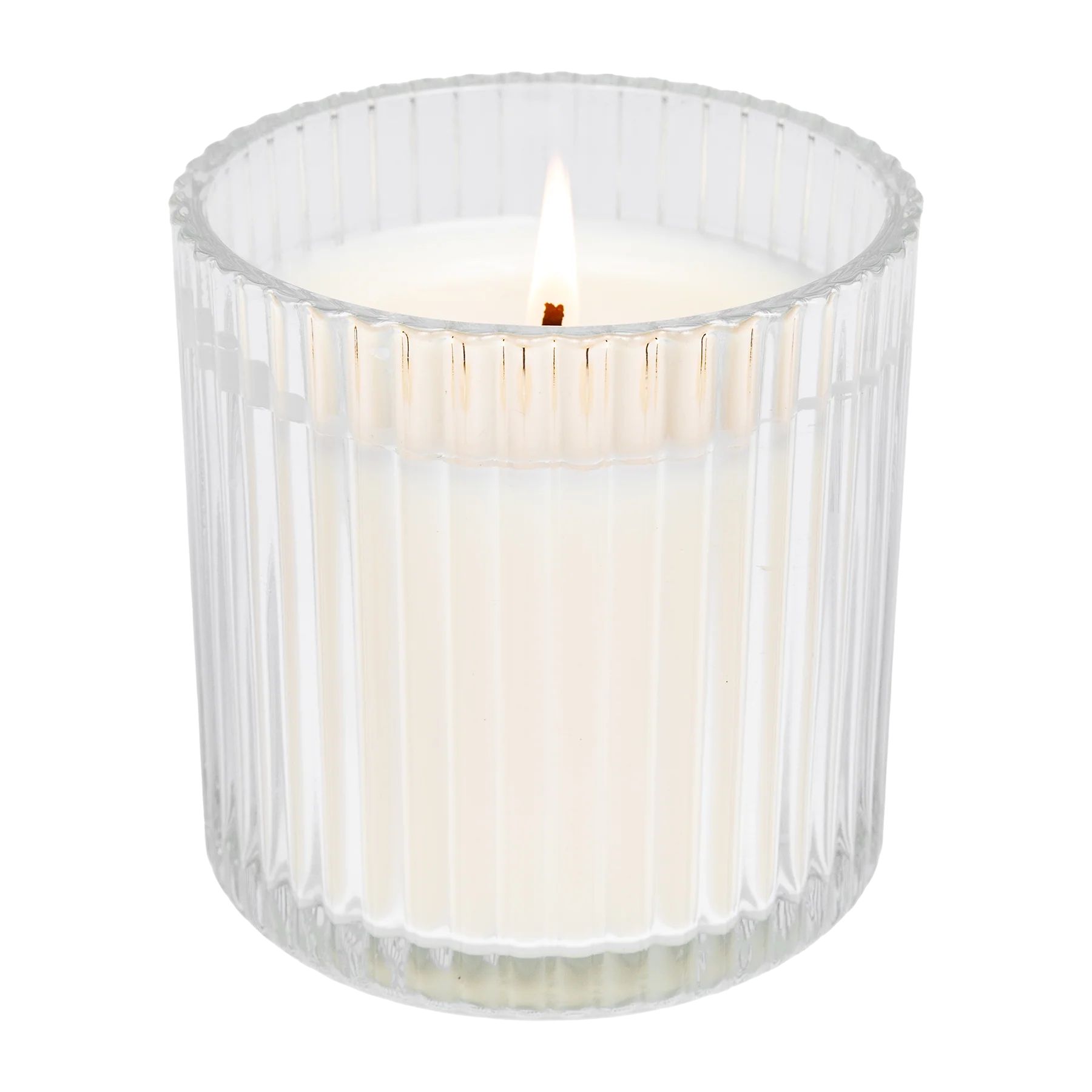 Cashmere and Vanilla Soy Candle - Ribbed Glass Jar - 11 oz | Sweet Water Decor, LLC