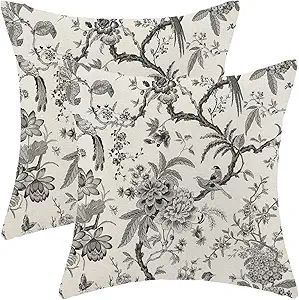 CXMEIFLY Spring Floral Birds Pillow Covers 20 x 20 Inch Set of 2 for Chinoiserie Flowers Decor Th... | Amazon (US)