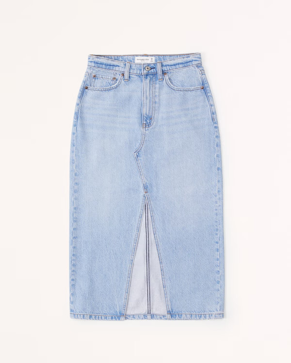 Denim Midi Skirt | Abercrombie & Fitch (US)