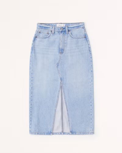 Women's Denim Midi Skirt | Women's | Abercrombie.com | Abercrombie & Fitch (US)