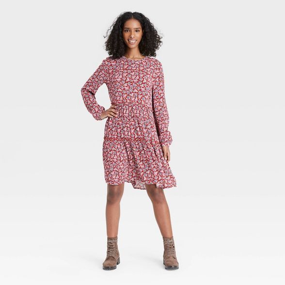 Women's Floral Print Long Sleeve Babydoll Dress - Knox Rose™ | Target