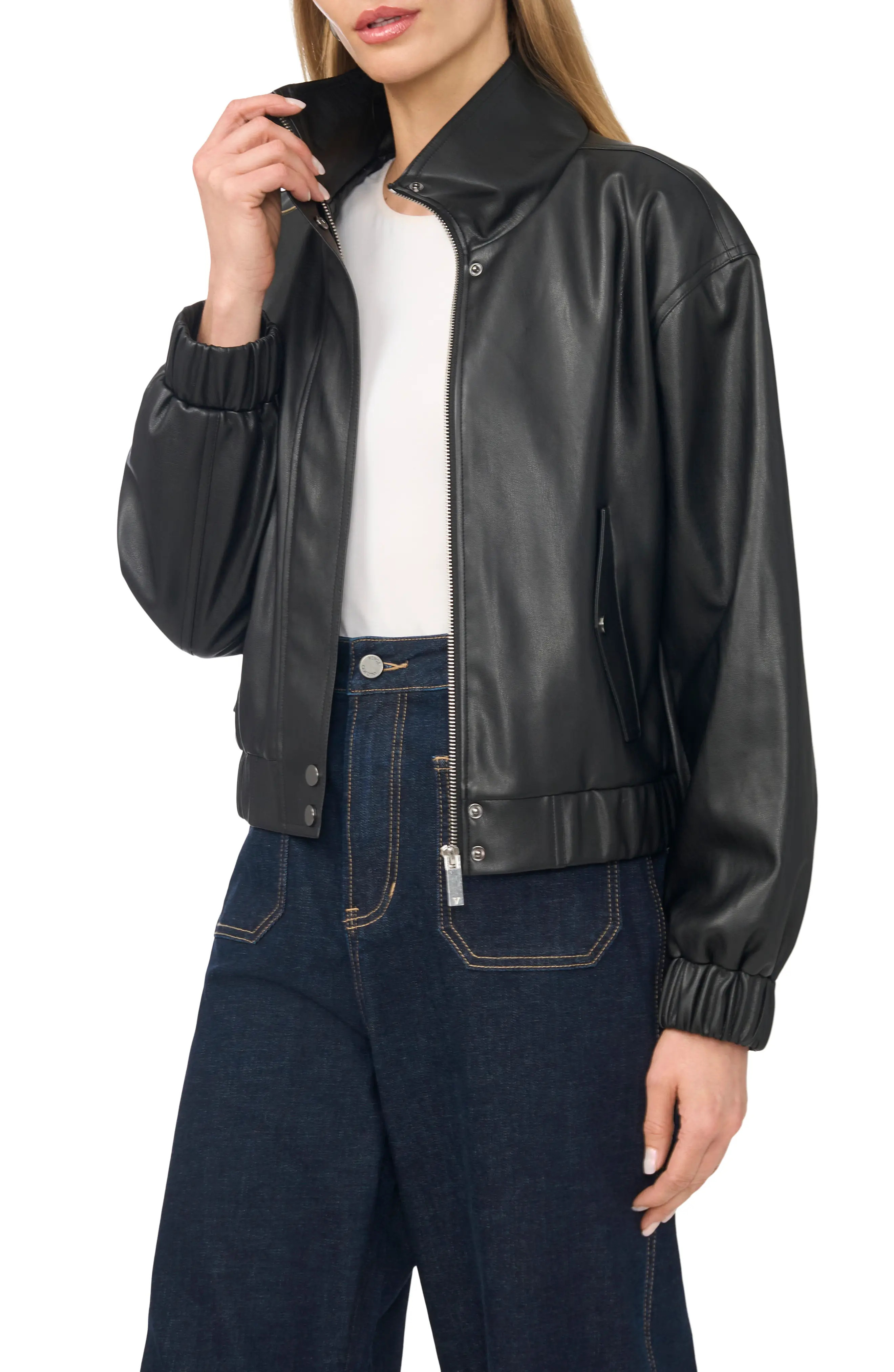 Faux Leather Bomber Jacket (Women) | Nordstrom | Nordstrom
