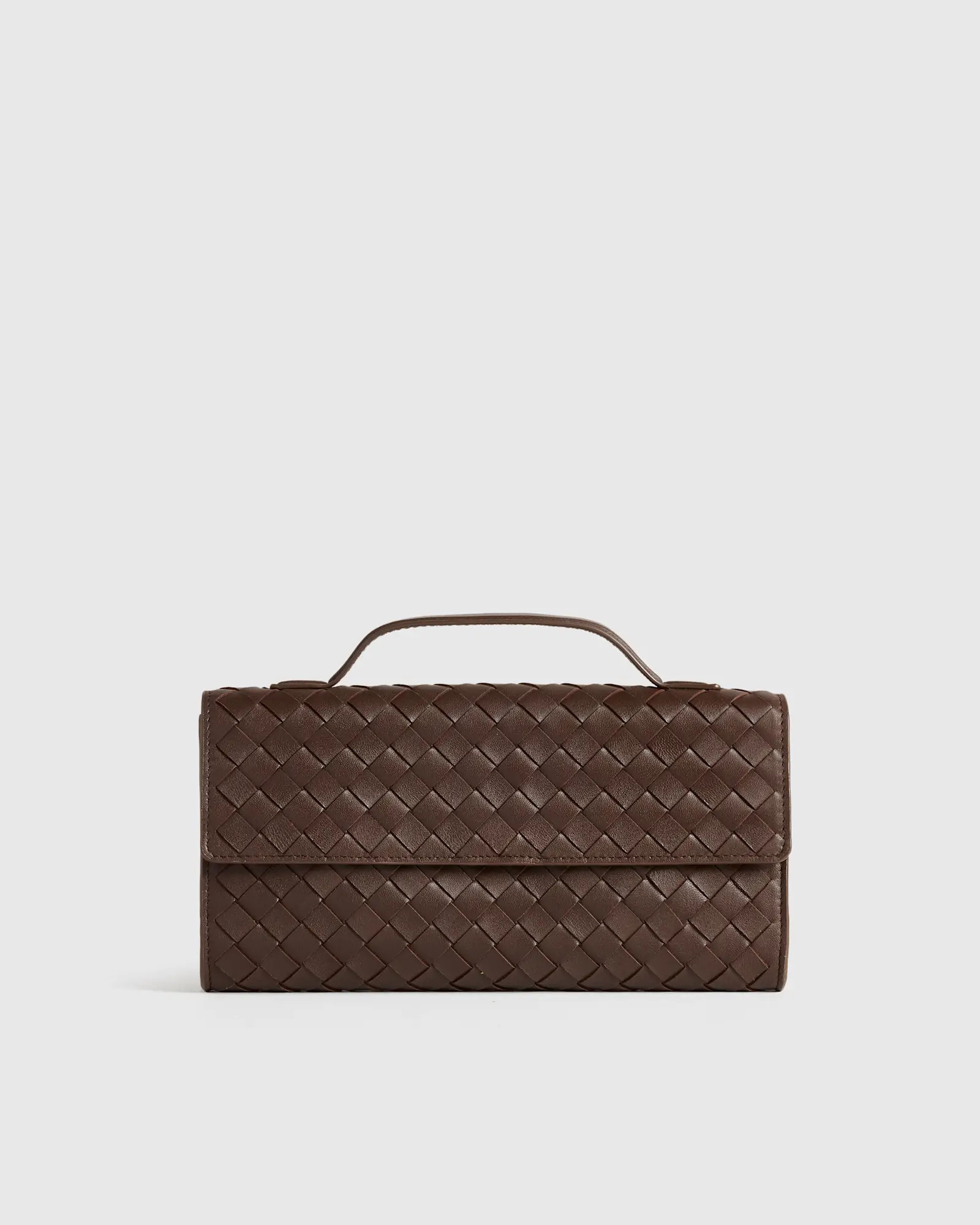 Italian Leather Handwoven Top Handle Clutch | Quince