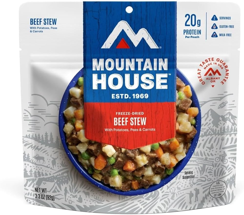 Mountain House Beef Stew | Freeze Dried Backpacking & Camping Food | 2 Servings | Gluten-Free | Amazon (US)
