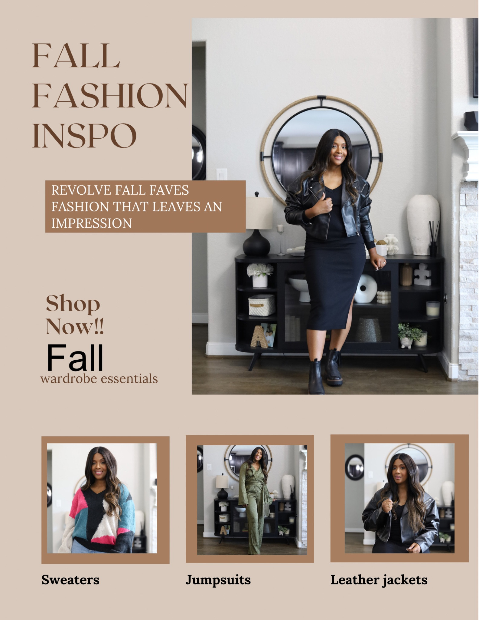 Revolve Fall Fashion finds! Sweaters, jumpsuits and leather jackets. 

#LTKmidsize #LTKworkwear #LTKover40