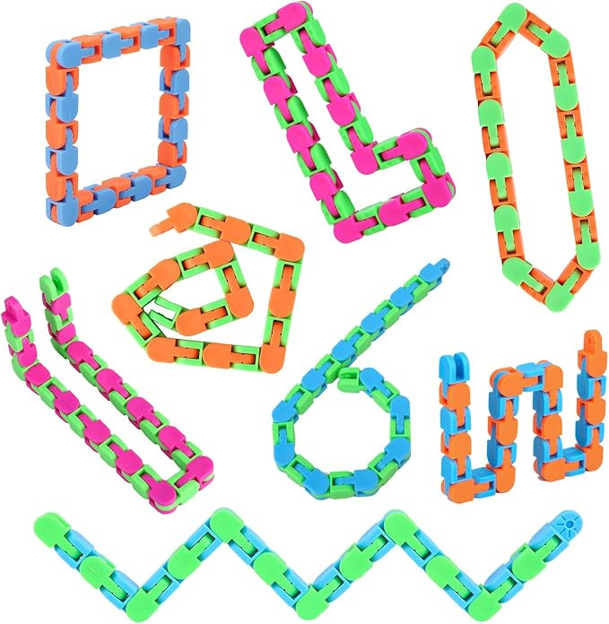 8Pcs 24Links Fidgets Wacky Tracks Fidget Toys for Kids Classroom Students Gifts School Stocking S... | Amazon (US)