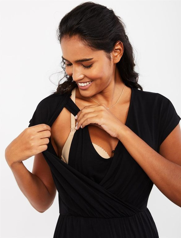 Pull Over Drop Shoulder Nursing Jumpsuit | Motherhood Maternity