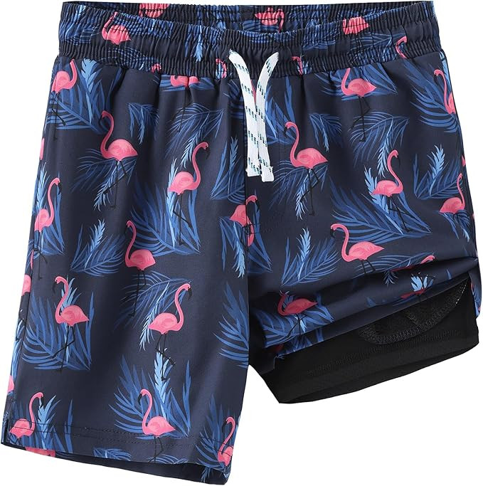 HODOSPORS Boys Swim Trunks with Compression Liner Swimsuit Bathing Suit Toddler Board Shorts | Amazon (US)