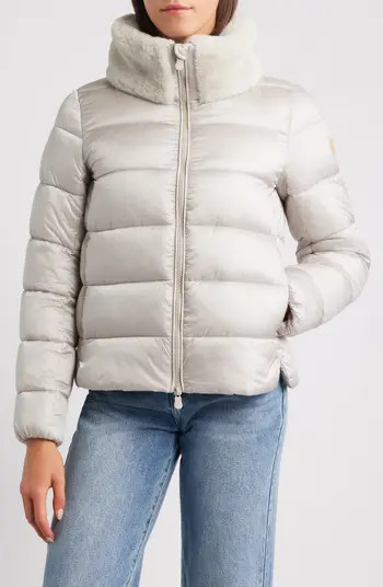 Save The Duck Mei Faux Fur Collar Waterproof Quilted Jacket | Nordstrom | Nordstrom