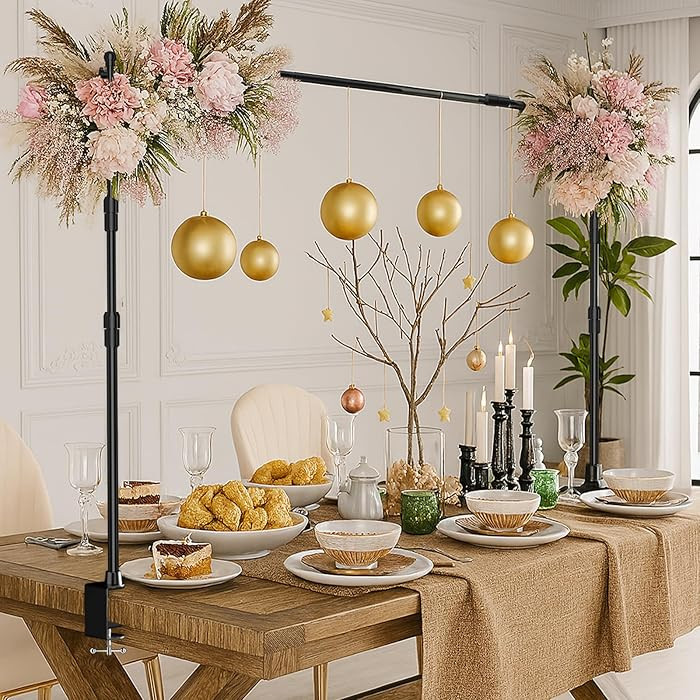 EMART Telescopic Over The Table Top Rod Stand with Clamps 70'' Tall 94" Length Adjustable Overhea... | Amazon (US)