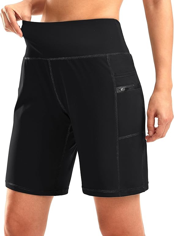 G Gradual Women's High Waisted 9" Bermuda Shorts with Zipper Pockets Athletic Workout Long Shorts... | Amazon (US)