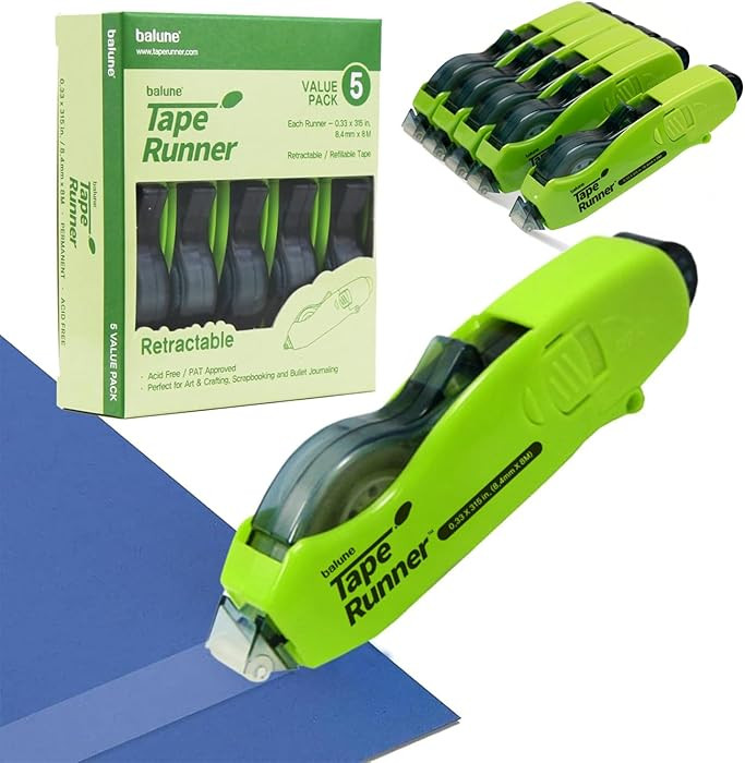 TAPE RUNNER - Double Sided Adhesive with Dispenser Roller Included - Acid Free, Sticky, Transpare... | Amazon (US)
