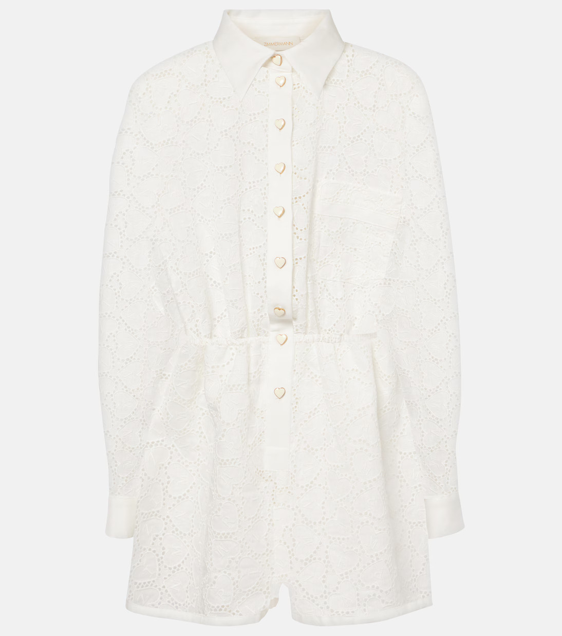 Crush Embroidered linen playsuit | Mytheresa (UK)