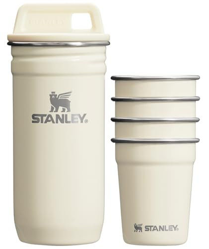 STANLEY Adventure Pre-Party Nesting Shot Glass Set | 4 Shot Glasses in Travel Carrying Case | 2 oz Stainless Steel Shooters | BPA-Free | Cream Gloss | Amazon (US)
