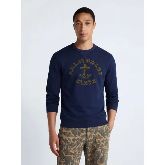 Free Assembly Men's Graphic Cotton Sweatshirt with Long Sleeves, Sizes S-3XL | Walmart (US)