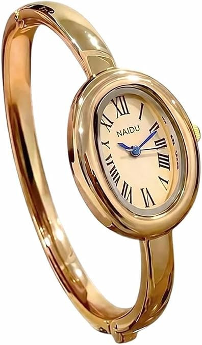Women's Bangle Bracelet Watch, Oval Dial, Roman Numeral, Elegant Style | Amazon (US)