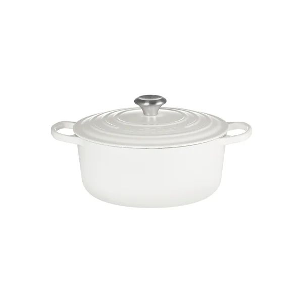 Le Creuset White Signature Cast Iron Round Dutch Oven with Lid | Wayfair North America