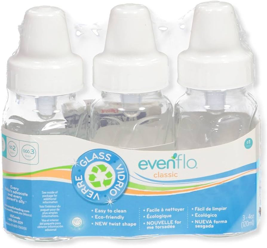 Evenflo 3 Pack Classic Glass Bottle, 4-Ounce | Amazon (US)