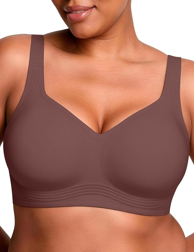 Vertvie Jelly Bras for Women Plus Size Minimizer Soft Wireless Push Up Bra Full Supportive Older ... | Amazon (US)