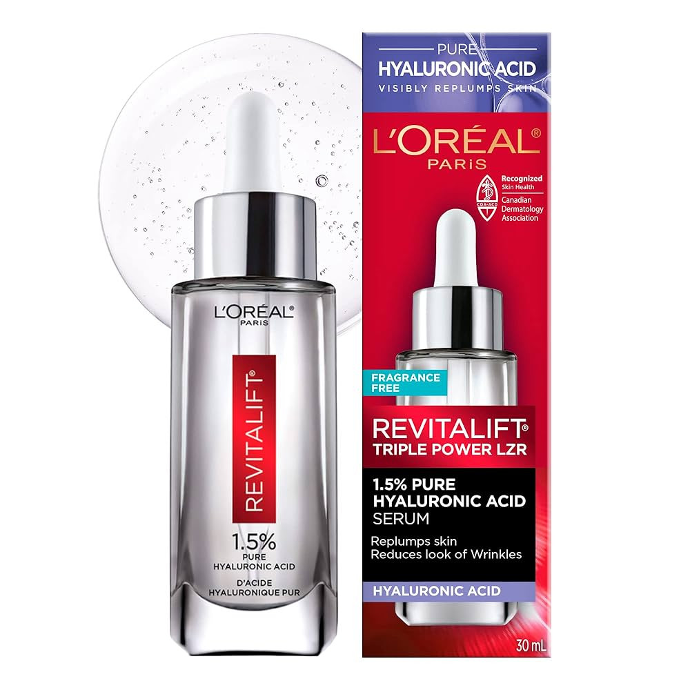 L'Oreal Paris 1.5% Pure Hyaluronic Acid Serum, Face Serum to Hydrate and Plump Skin, Reduces the ... | Amazon (CA)
