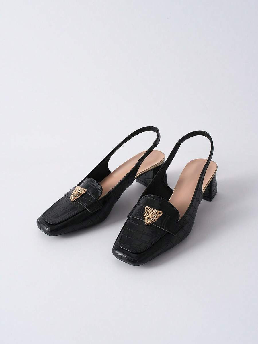 French Style New Summer Women's High-Heeled Shoes, Square Toe, Backless, Breathable And Versatile... | SHEIN