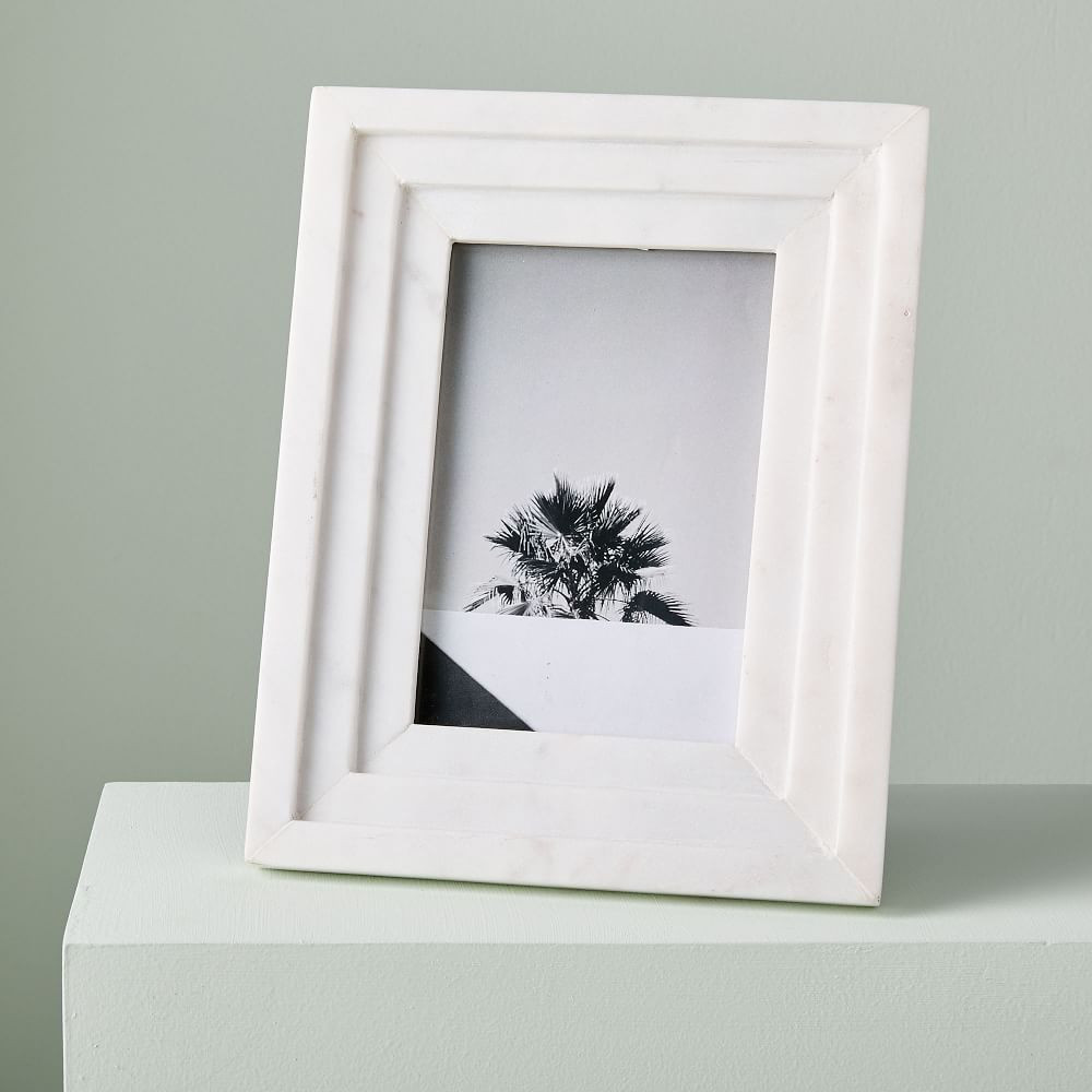 Textured Marble Frame, Circle | West Elm (US)