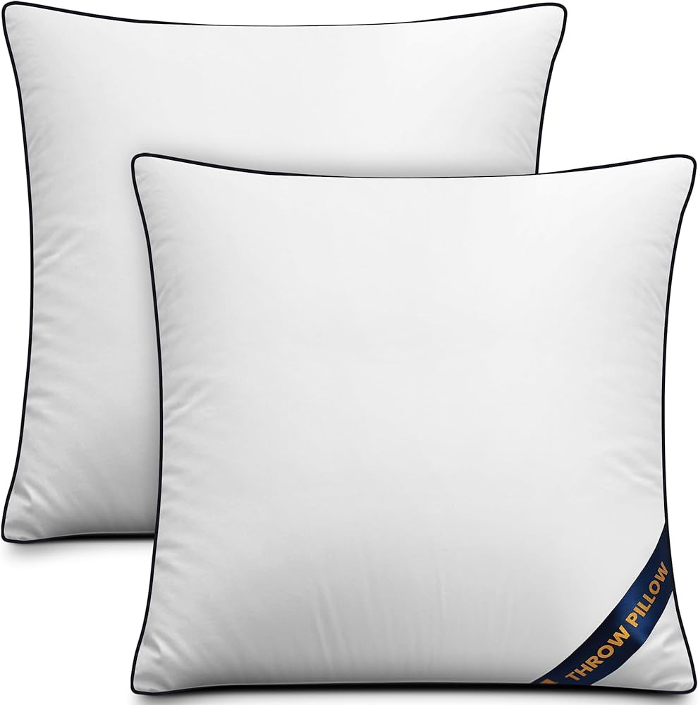 Utopia Bedding Throw Pillow Inserts (Pack of 2, White), 22 x 22 Inches Decorative Indoor Pillows ... | Amazon (US)