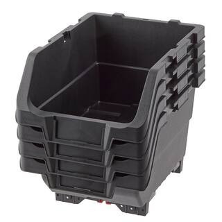 Husky 9 in. Stackable Storage Bin (4-Pack) 805444 - The Home Depot | The Home Depot