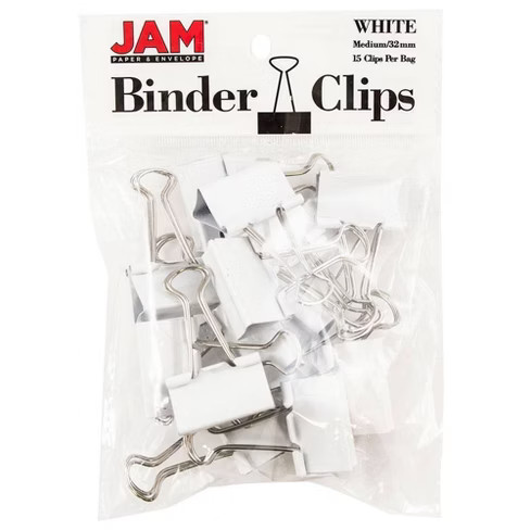JAM Paper 1 1/4" 15pk Colorful Binder Clips - Medium | Target
