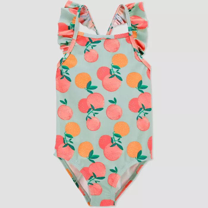 Toddler Girls' Oranges Print Flutter Sleeve One Piece Swimsuit - Just One You® made by carter's ... | Target