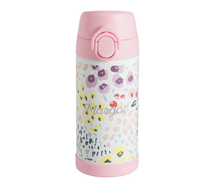 Mackenzie Pink Field Floral Water Bottle | Pottery Barn Kids